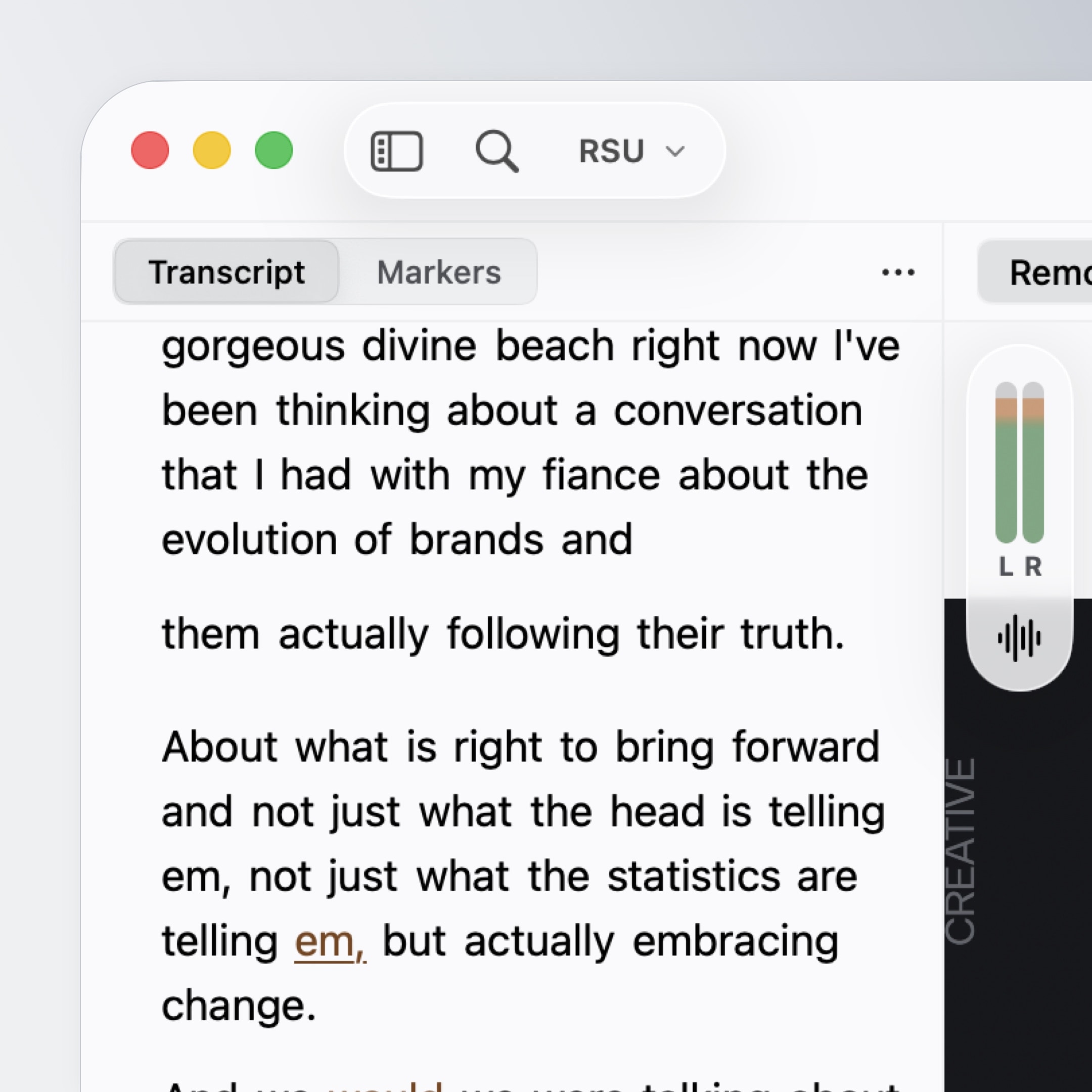 On-device transcription on Sequence
